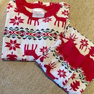 Hanna Andersson Red and White Reindeer Pajama Set